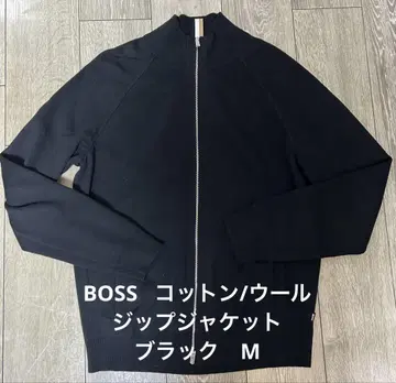 HUGO BOSS 코튼/울 지퍼 자켓 블랙 M