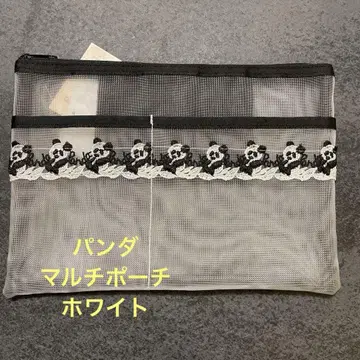 미사용 새상품 긴자와 레이스 팬더 멀티 파우치 화이트