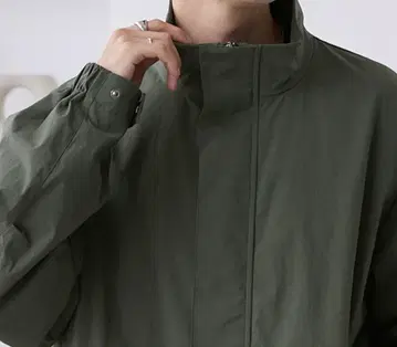 MONO Mart 나일론 오버 트랙 지퍼 블루종 다크 브라운