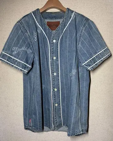 Marbles 마블스 데님 베이스볼 셔츠 사이즈 XL 반팔 셔츠