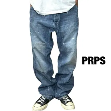 PRPS 더블니 워크 데님 페인터 빈티지 페인트 가공 일본제 36