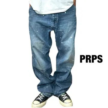 PRPS 더블니 워크 데님 페인터 빈티지 페인트 가공 일본제 36