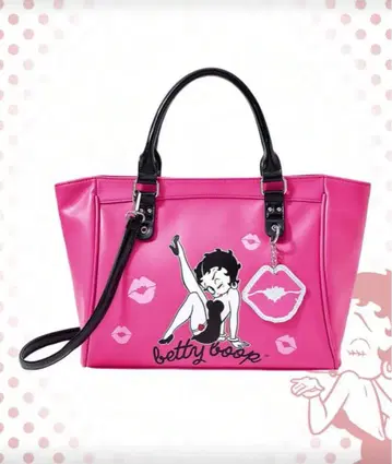 베티 붑 토트백 핑크 립 패턴 대용량 BettyBoop
