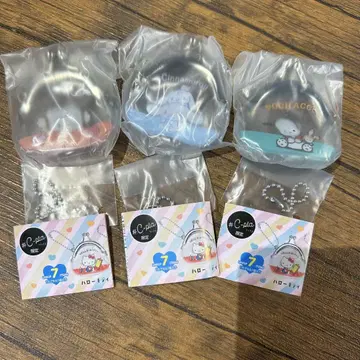 산리오 가챠 복주머니 키링 시나모롤 코기뮤뉴 포차코 세트
