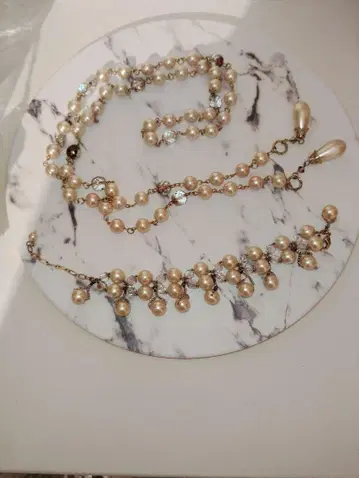 BEAUTY & YOUTH UA 모조 진주 비즈 목걸이 팔찌