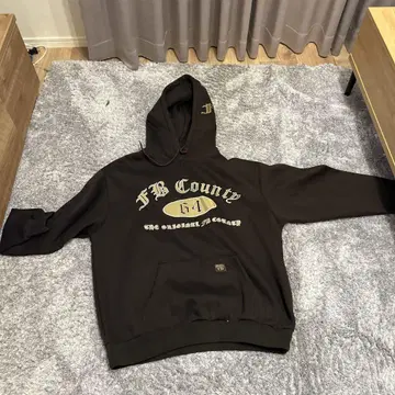 FB County 후드 부착 후드티 블랙