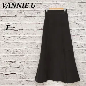 바니유 [ F ] 롱 플레어 스커트 미 라인 블랙