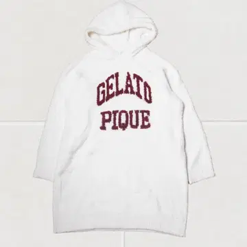 J1333@ Gelato Pique 로고 후디 룸웨어 원피스 화이트