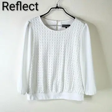 Reflect 레이스 절개 7부 소매 블라우스