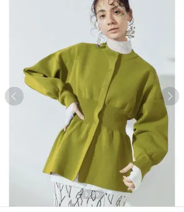 UN3D. 볼륨 슬리브 가디건 블랙