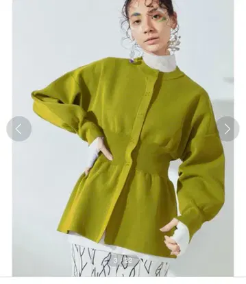 UN3D. 볼륨 슬리브 가디건 블랙