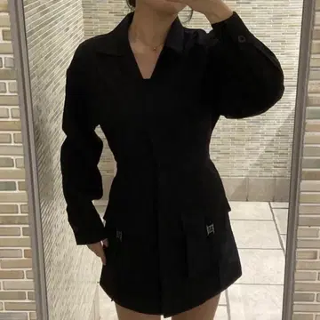 EMODA 카라 부착 미니 원피스