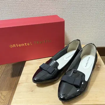 ORiental Traffic 펌프스 레인슈즈 우천 겸용 리본 블랙