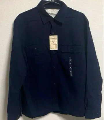 귀중 제조 중지 무인양품 신장면 이중직 오버 셔츠 M 네이비 미사용