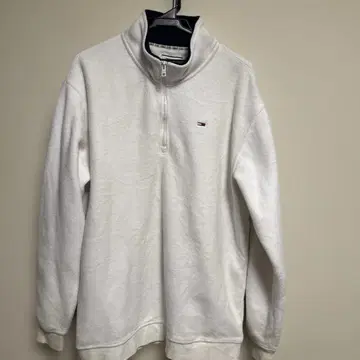 TOMMY JEANS 화이트 하프 지퍼 트레이닝복 XL