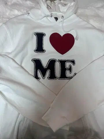 OTO GIRLS I LOVE ME 후드티 M 화이트