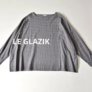 LE GLAZIK 루그라직 깅엄 체크 풀오버 블라우스