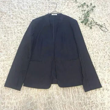 [ 새상품급 ] 플라스테 PLST 린넨 노카라 네이비 자켓 L