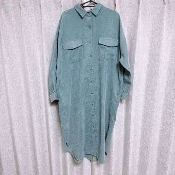 코듀로이 롱 셔츠 원피스