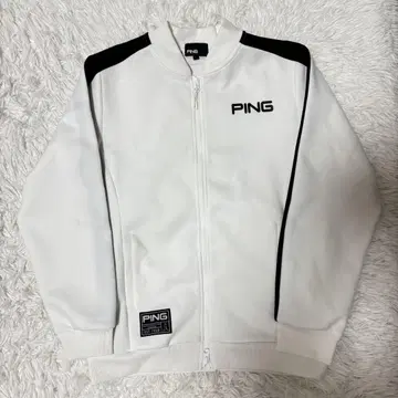 핑 핑 블루종 지퍼 화이트 사이드 라인 하이넥 골프