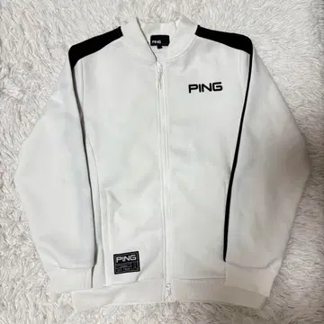 핑 핑 블루종 지퍼 화이트 사이드 라인 하이넥 골프