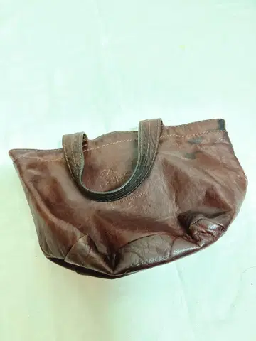 genten 브라운 가죽 미니 토트백