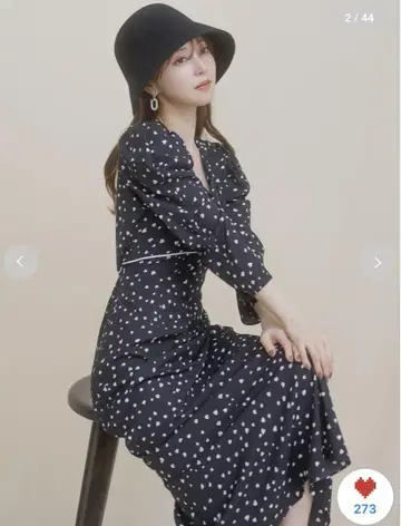 랜덤 하트 프린트 원피스 스나이델