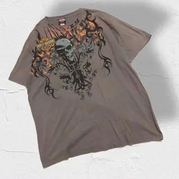 할리데이비슨 빈티지 티셔츠 스컬 디자인