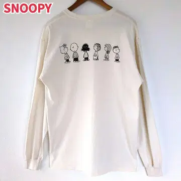 SNOOPY 스누피 PEANUTS 티셔츠 백 프린트 코튼