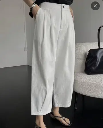 화이트 와이드 팬츠