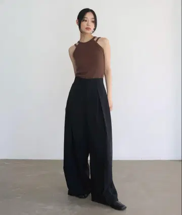 hellam 턱 와이드 팬츠 헤람 블랙