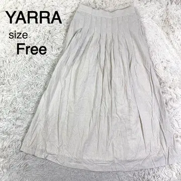 YARRA 화이트칼라 스트라이프 플레어 스커트