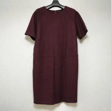 [ 새상품급 ] ANAYI 버건디 반팔 무릎 기장 원피스