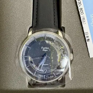 Furbo 자동 시계 블랙 가죽 밴드 NF01W
