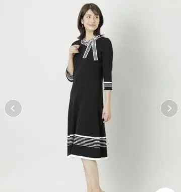 TO BE CHIC 레이온 나일론 보더 원피스