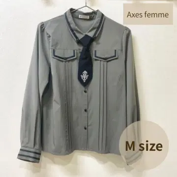 [ 익명 배송 ] Axes femme 카키 넥타이 블라우스 M
