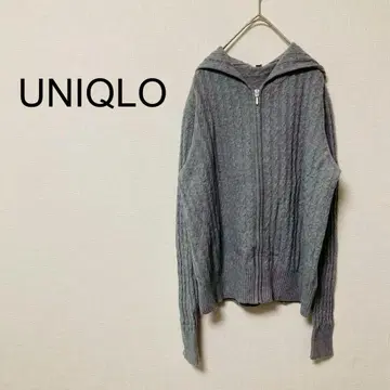 유니클로 UNIQLO 니트 후드티 후드 부착 긴팔 프론트 지퍼