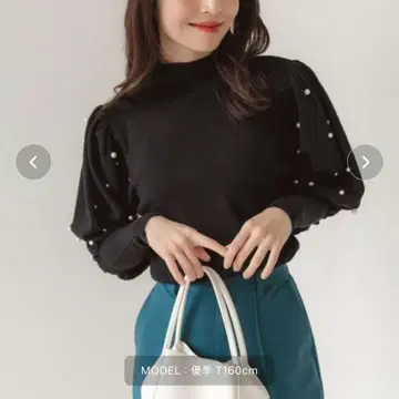 fifth 펄 장식 벌룬 슬리브 니트