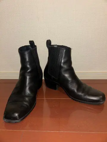 [ ZARA ] 남성용 스퀘어토 힐 사이드 고어 부츠