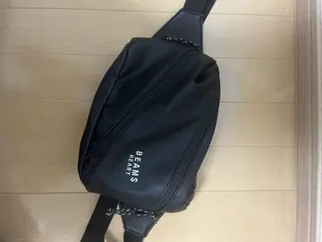 BEAMS HEART MEN 바디백 블랙 인조 가죽