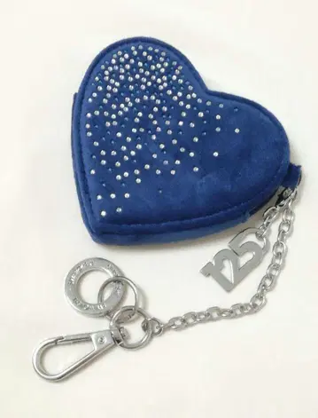 Swarovski 하트형 거울 키링 네이비 스와로브스키