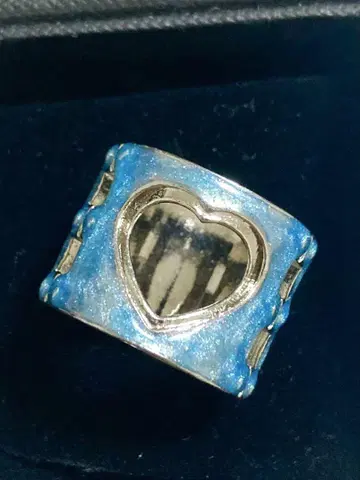 LANIE 14호(12호) 라니 하트형 반지 스카이블루 실버 블루