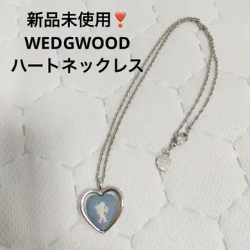 미사용 새상품 Wedgwood 재스퍼 실버 하트형 펜던트 목걸이