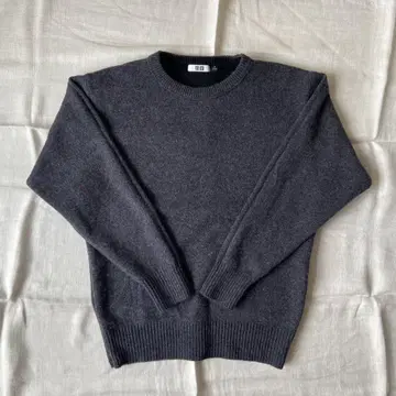 바이컬러 라무 크루넥 스웨터 DARK GRAY