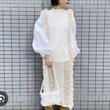 LEINWANDE mixed fringe maxi dress