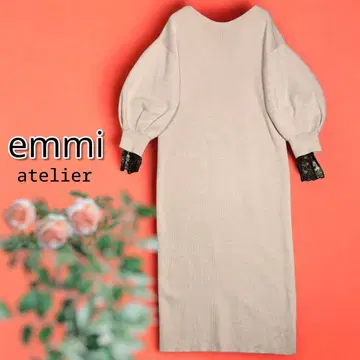 emmi atelier 에미아틀리에 니트 원피스 레이어드 레이스