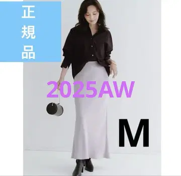 anuans 새틴 내로우 스커트 그레이쉬 핑크 M