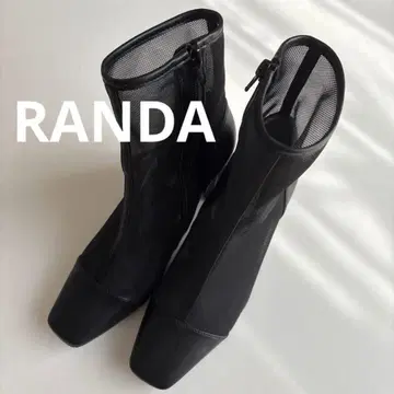 [ 새상품급 ] RANDA 청키힐 숏 부츠 23.5cm 블랙