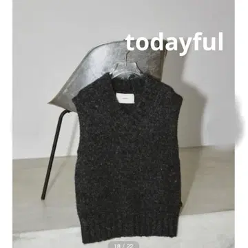 todayful Mottle Yarn Knit Vest 차콜 그레이