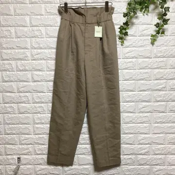 [ 로페 마드모아젤 ] ( S ) 하이웨스트 코튼 린넨 팬츠 집업 택